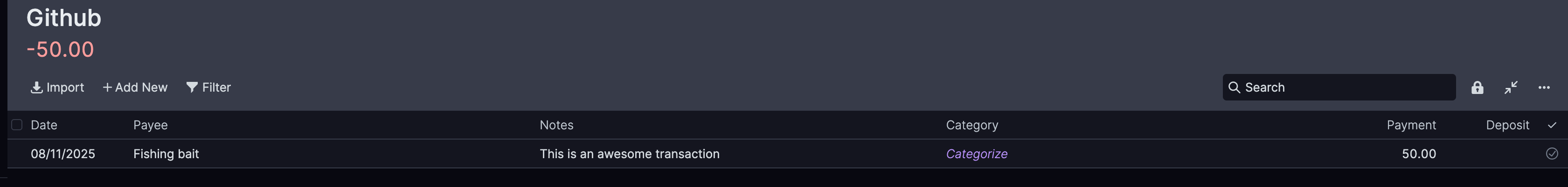 Added transaction